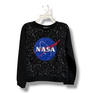 NASA Boys Black‎ Galaxy Splatter Sweatshirt Pullover Size 7